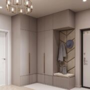 Modern Entrance Wardrobe with Upholstered Bench