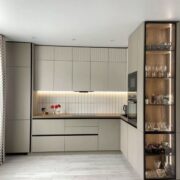 Modern Minimalist Kitchen with Display Cabinet